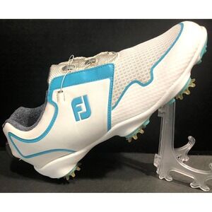 FJ FootJoy Womens Golf Shoes Sport BOA White Turquoise Soft Spikes 96207‎